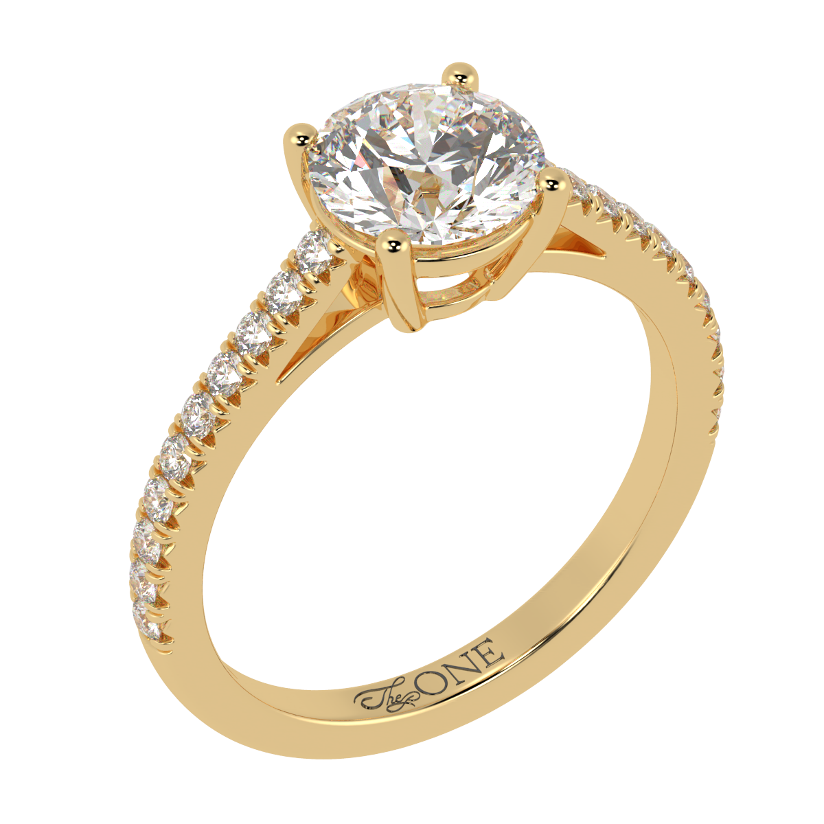 Round Pavé Engagement Ring