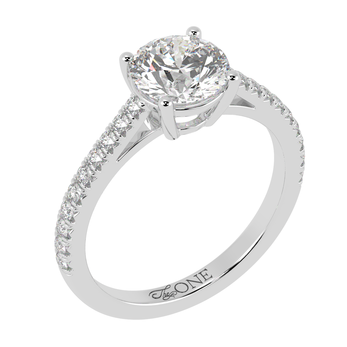 Round Pavé Engagement Ring