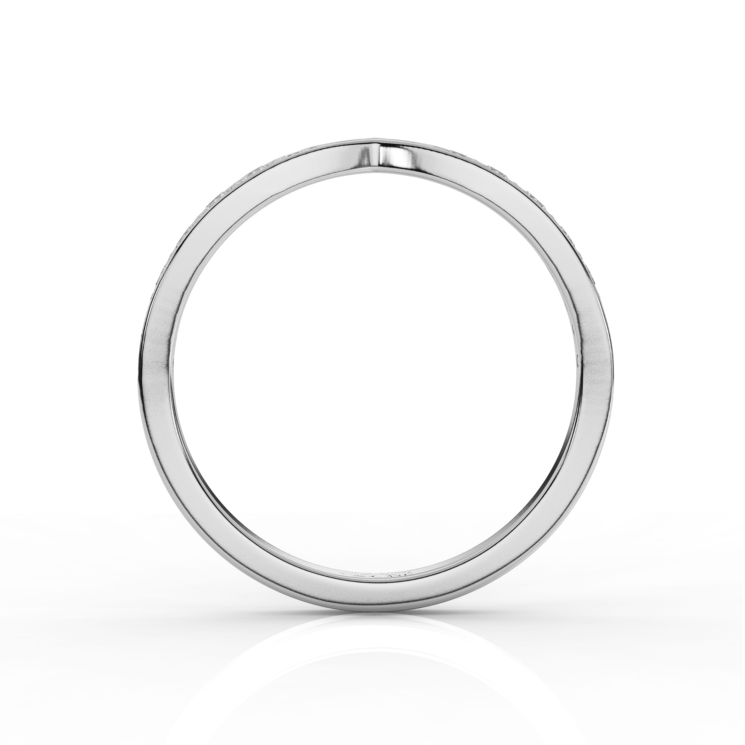 Round Diamond Tapered Wedding Band White Gold