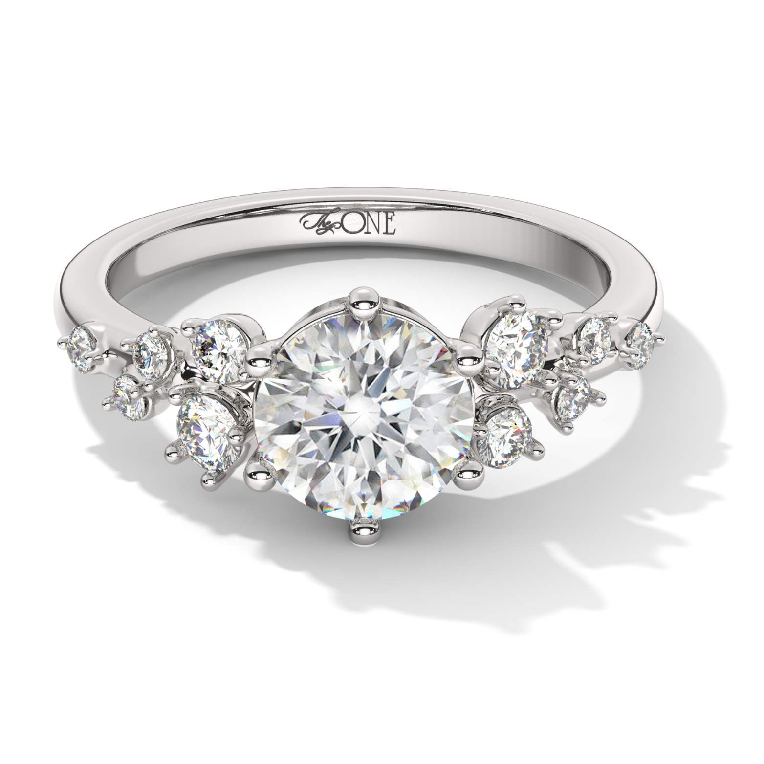 Round Multi-Stone Diamond Engagement Ring White Gold