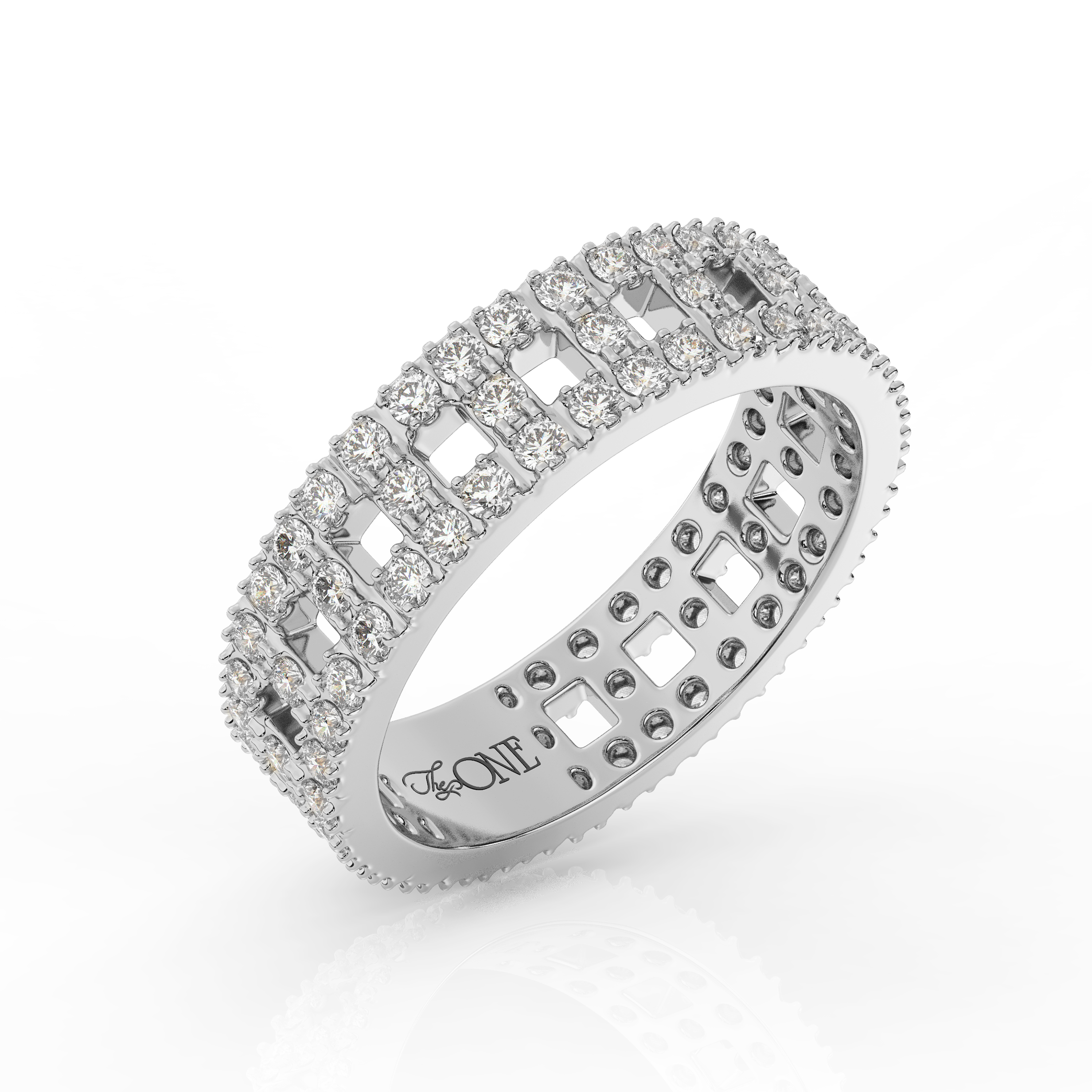 Wide T-Shaped Diamond Pavé Ring