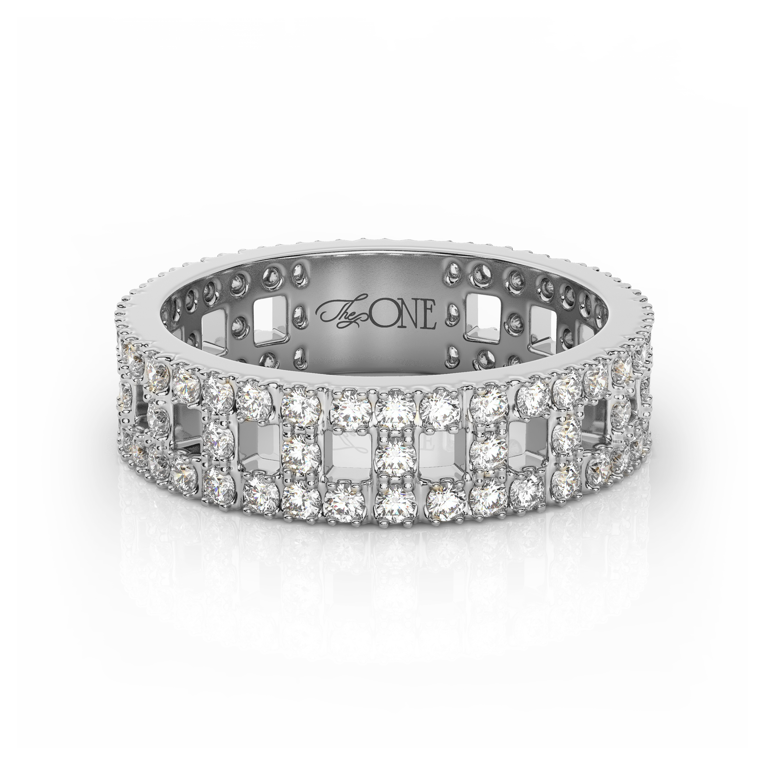 Wide T-Shaped Diamond Pavé Ring