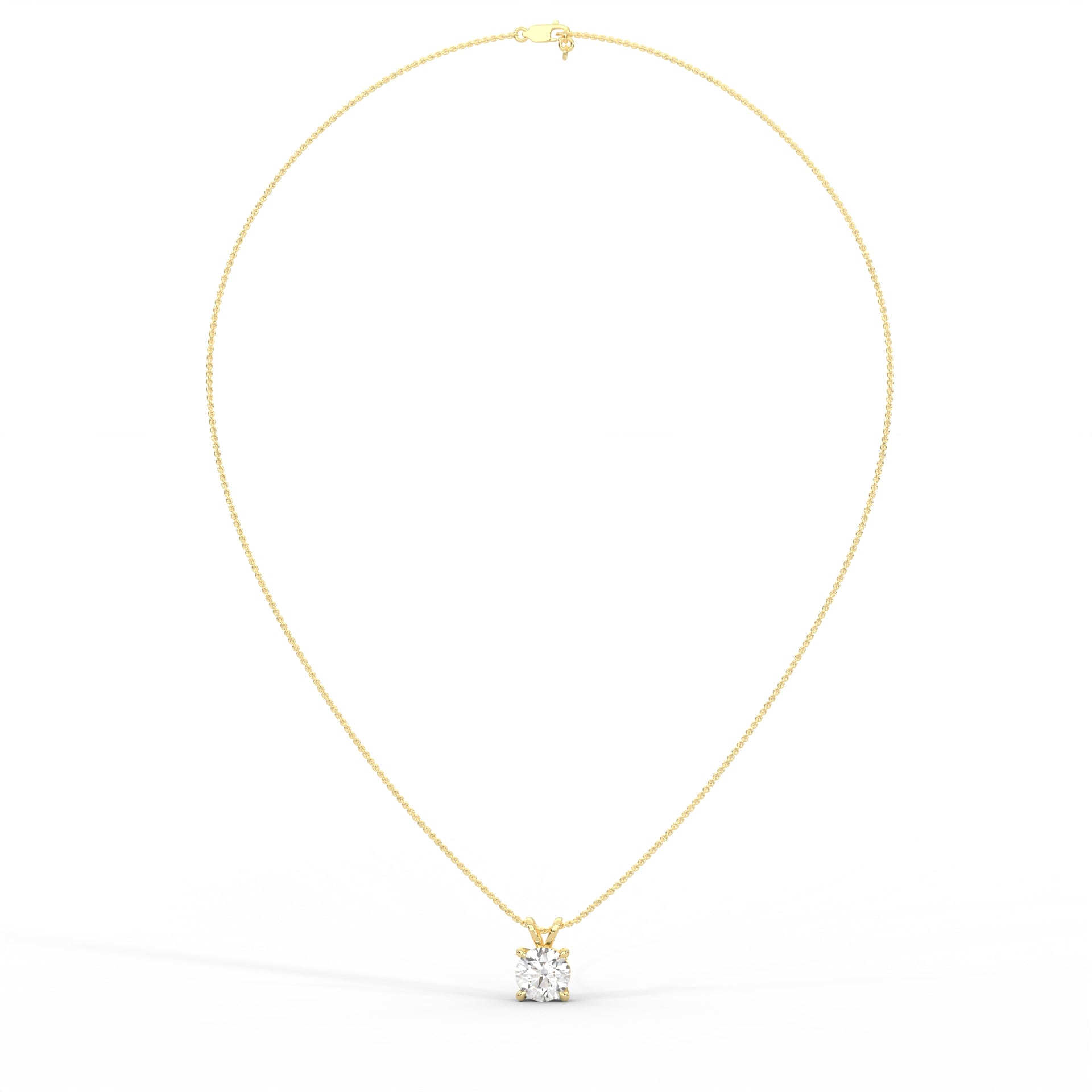 The One Classic Round Diamond Pendant Yellow Gold