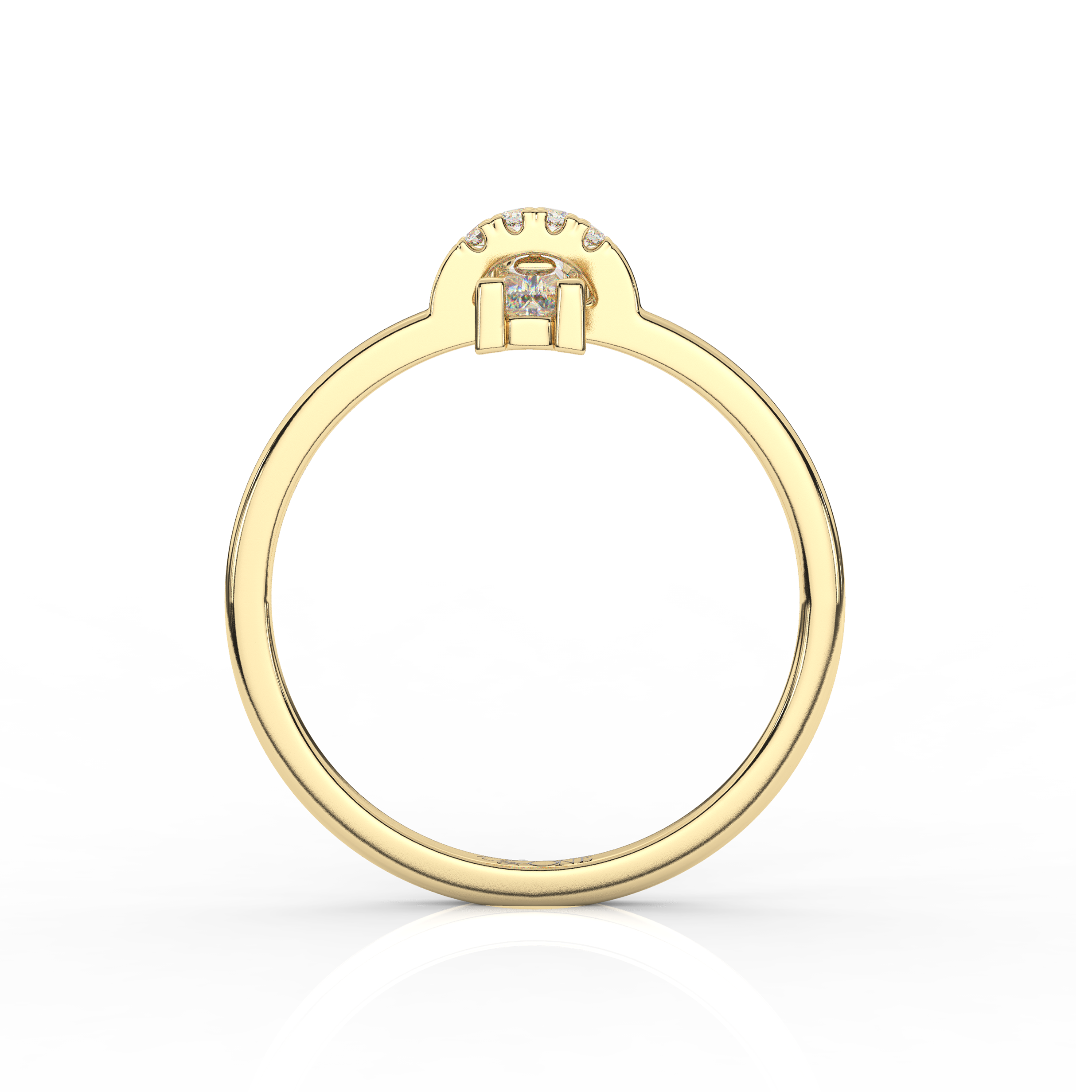 The One Delicat Baguette Diamond Ring Yellow Gold Side