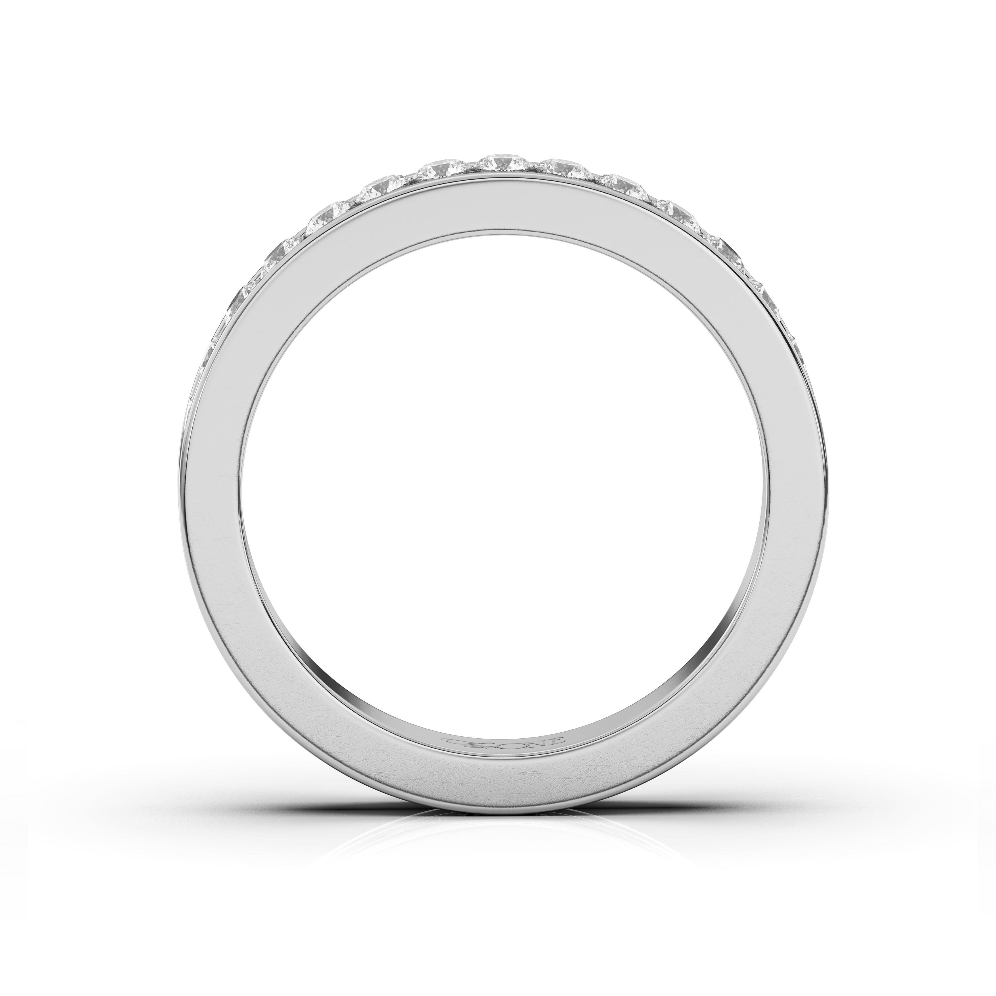 The One Diamonds Classic Round Channel Band White Gold