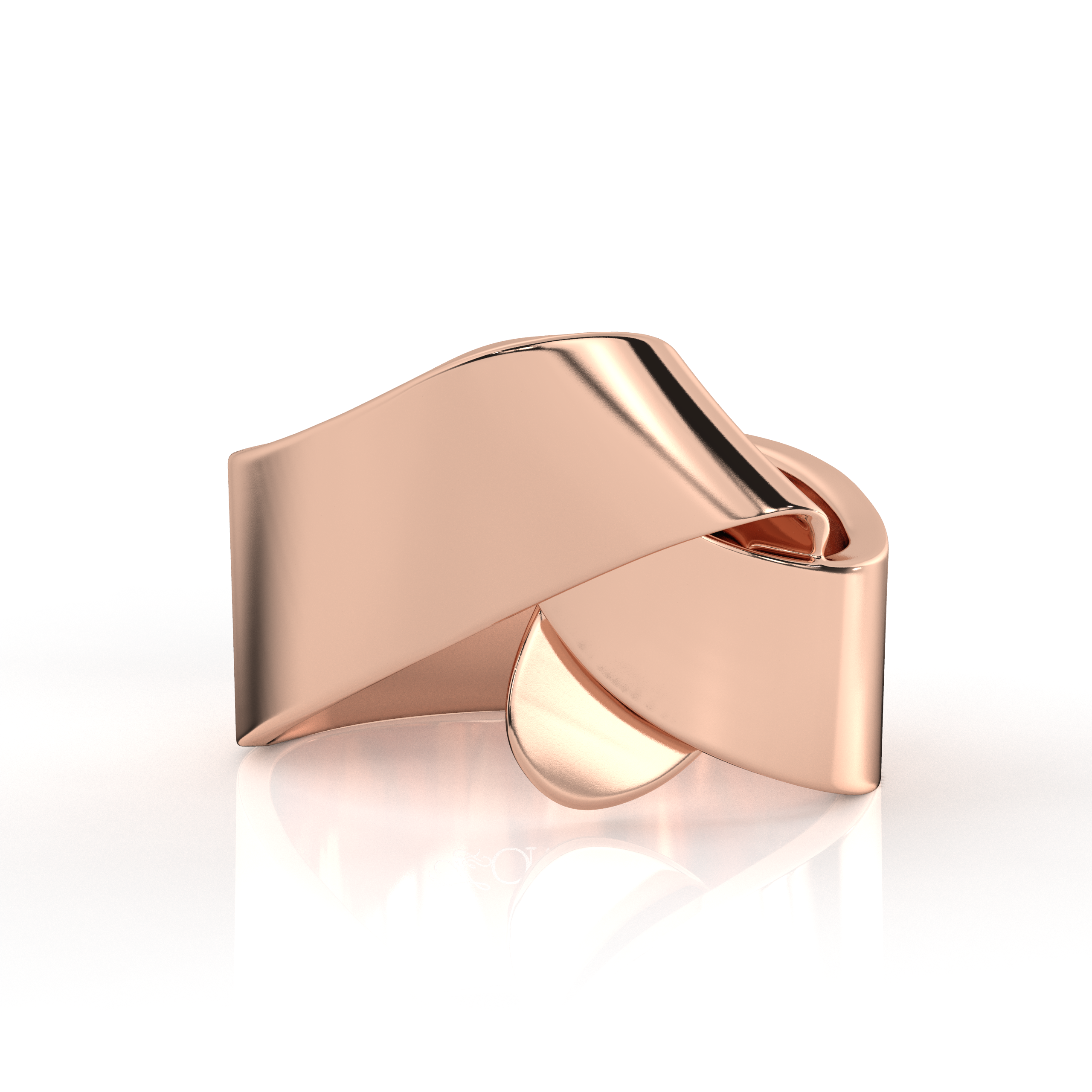 The One Diamonds Folded Ring Rose Gold