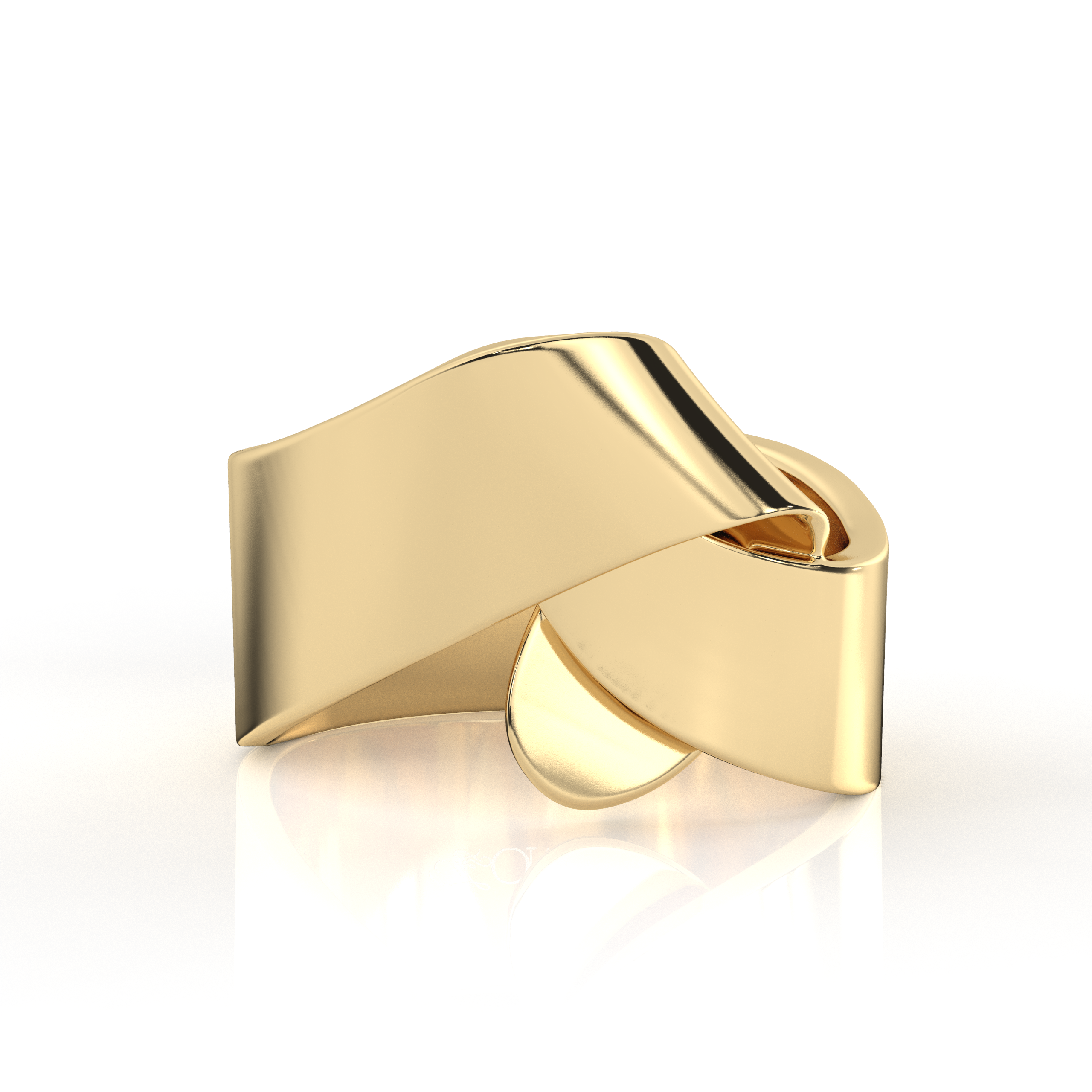 The One Diamonds Folded Ring Yellow Gold