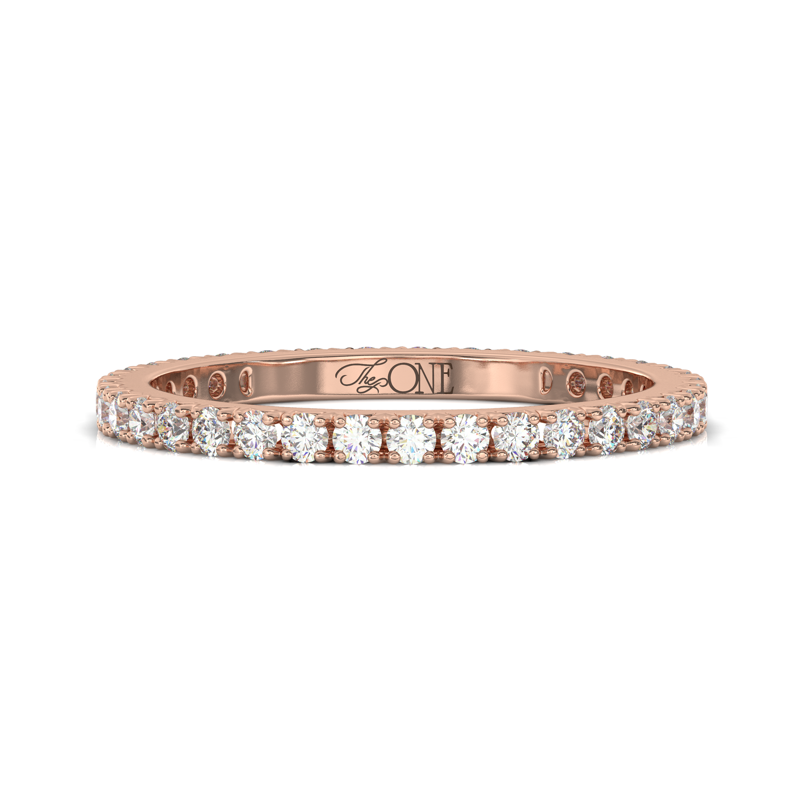 The One Diamonds Full Eternity Pave Band Rose Gold Front View