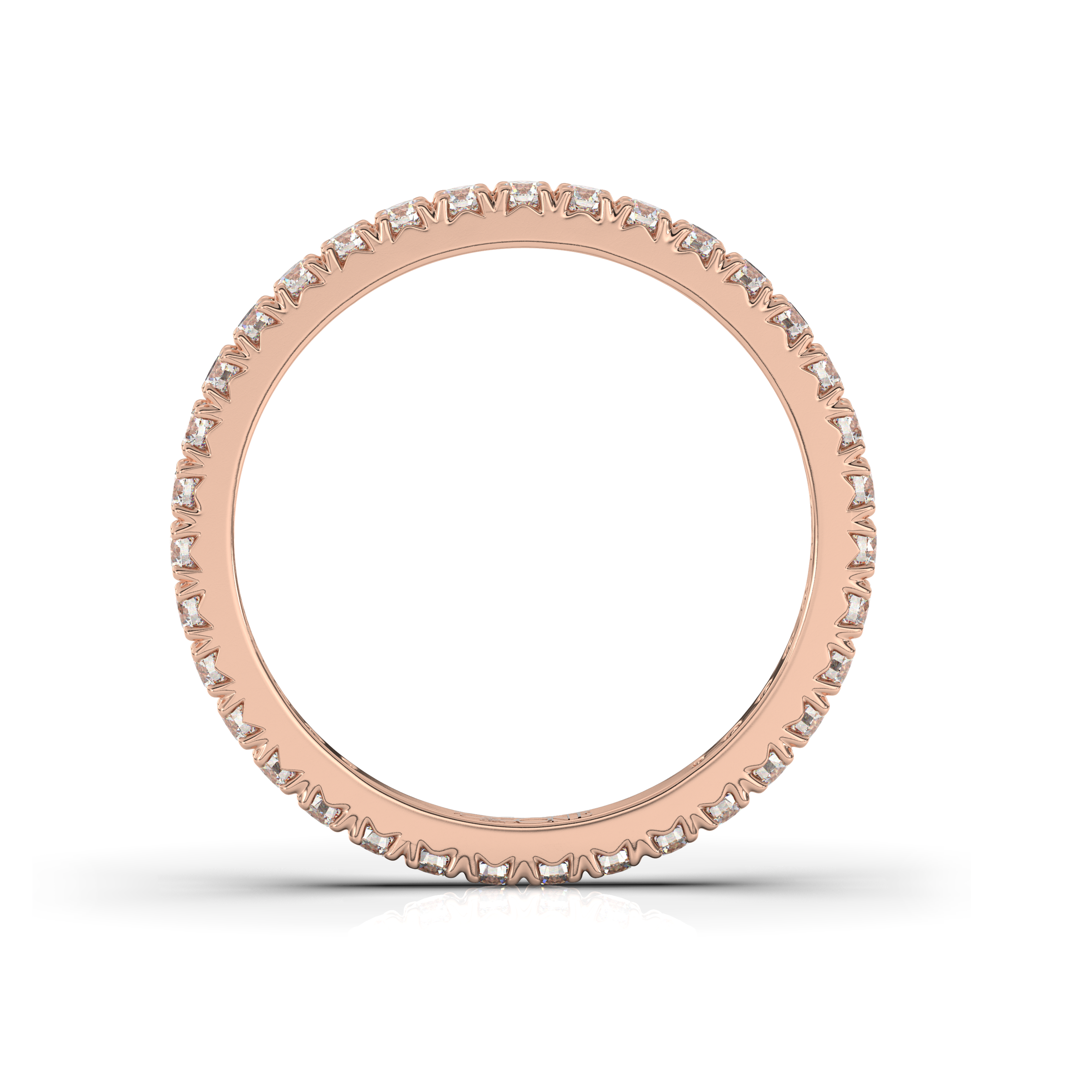 The One Diamonds Full Eternity Pave Band Rose Gold Side View