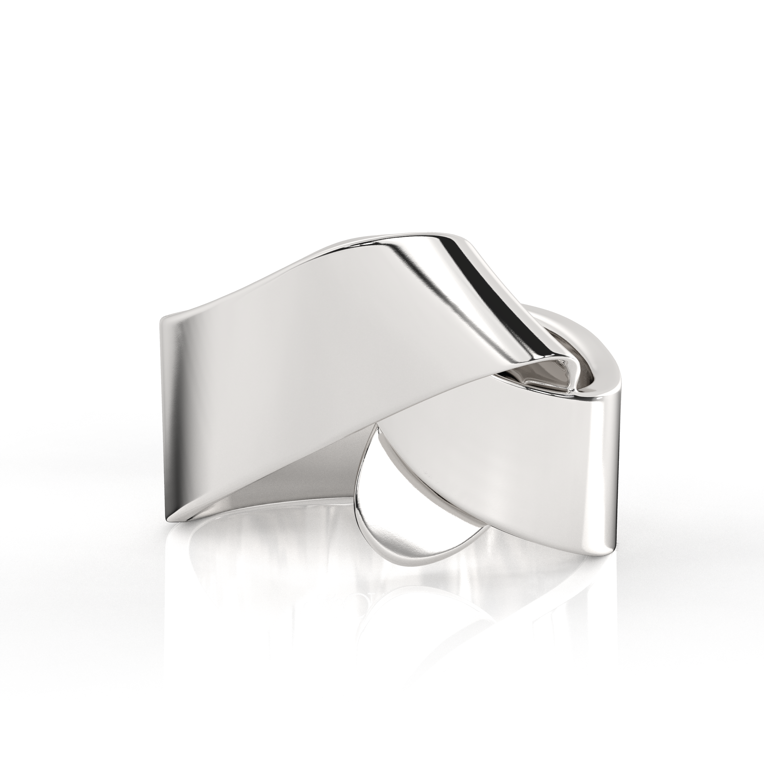 The One Folded Ring White Gold