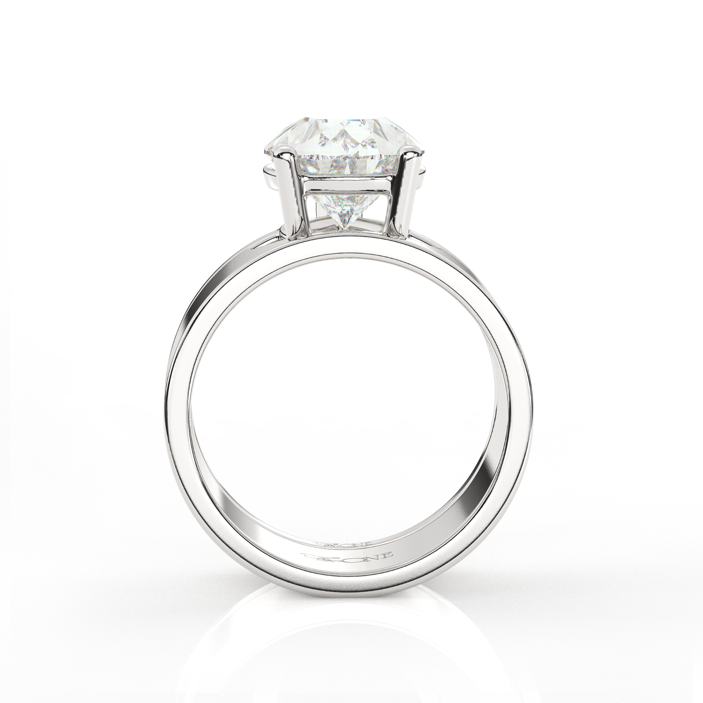 The One Illimite Pear Bridal Diamond Engagement Set White Gold Side