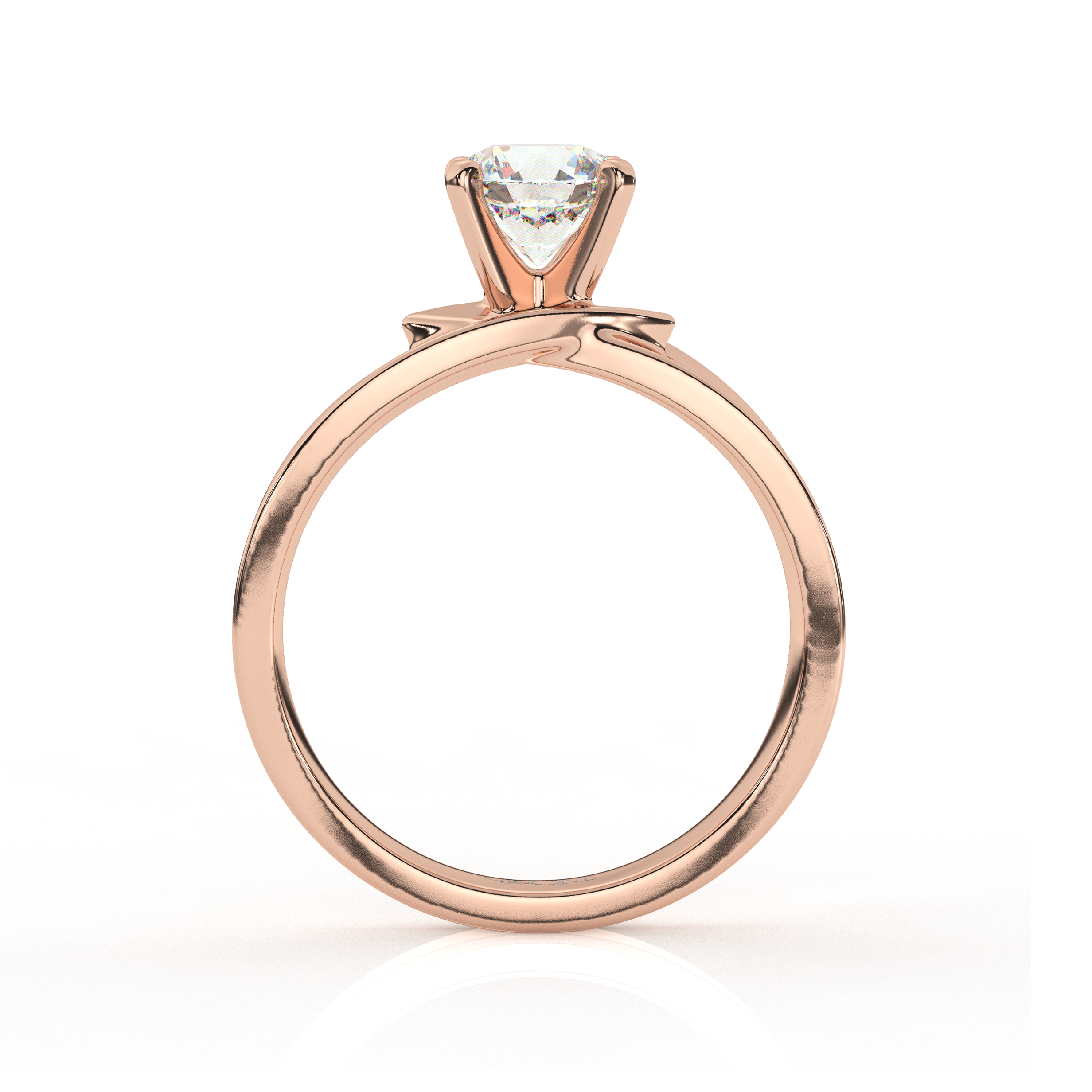 The One Illimite Round Solitaire Diamond Engagement Ring Rose Gold Side