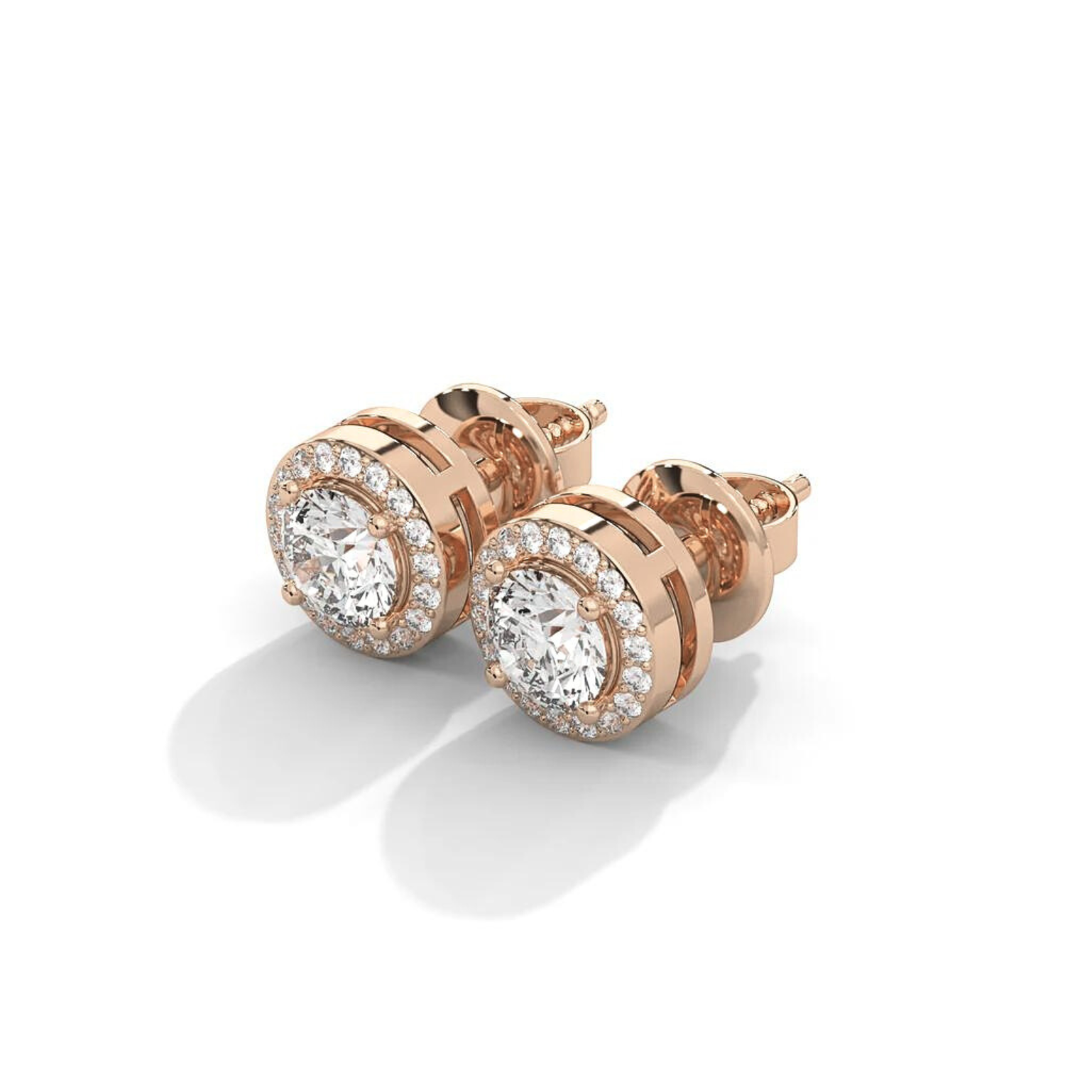 The Diamond Atelier Round Halo Stud