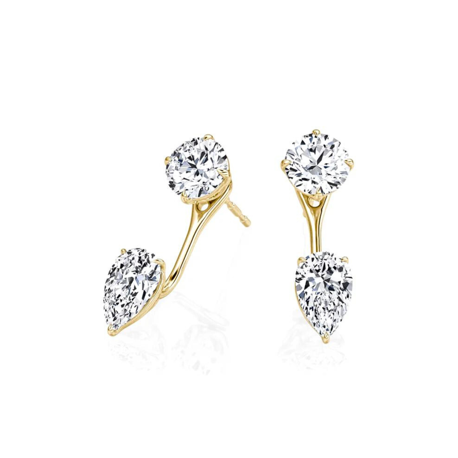 Diamond Stud and Pear Diamond Ear Jacket