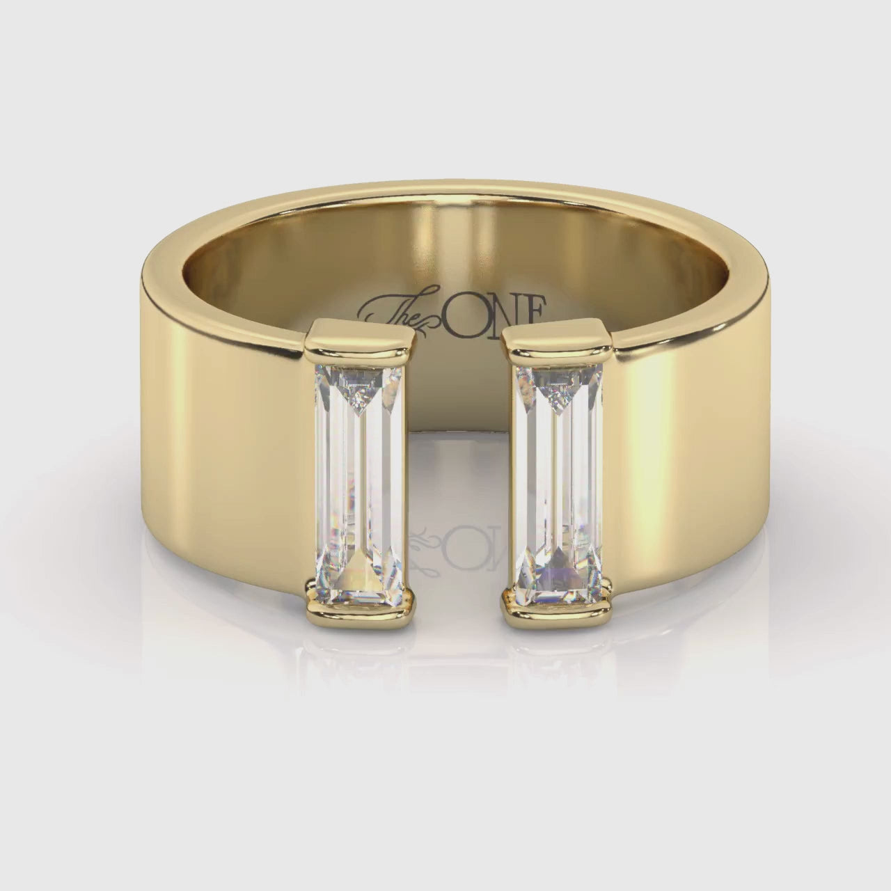 The One Illimite Twin Baguette Diamond Ring Yellow Gold