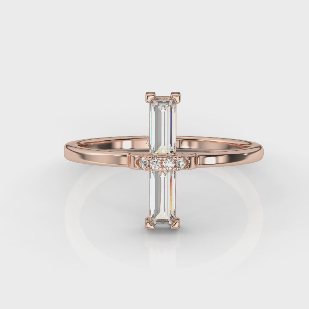 The One Delicat Baguette Diamond Ring Rose Gold