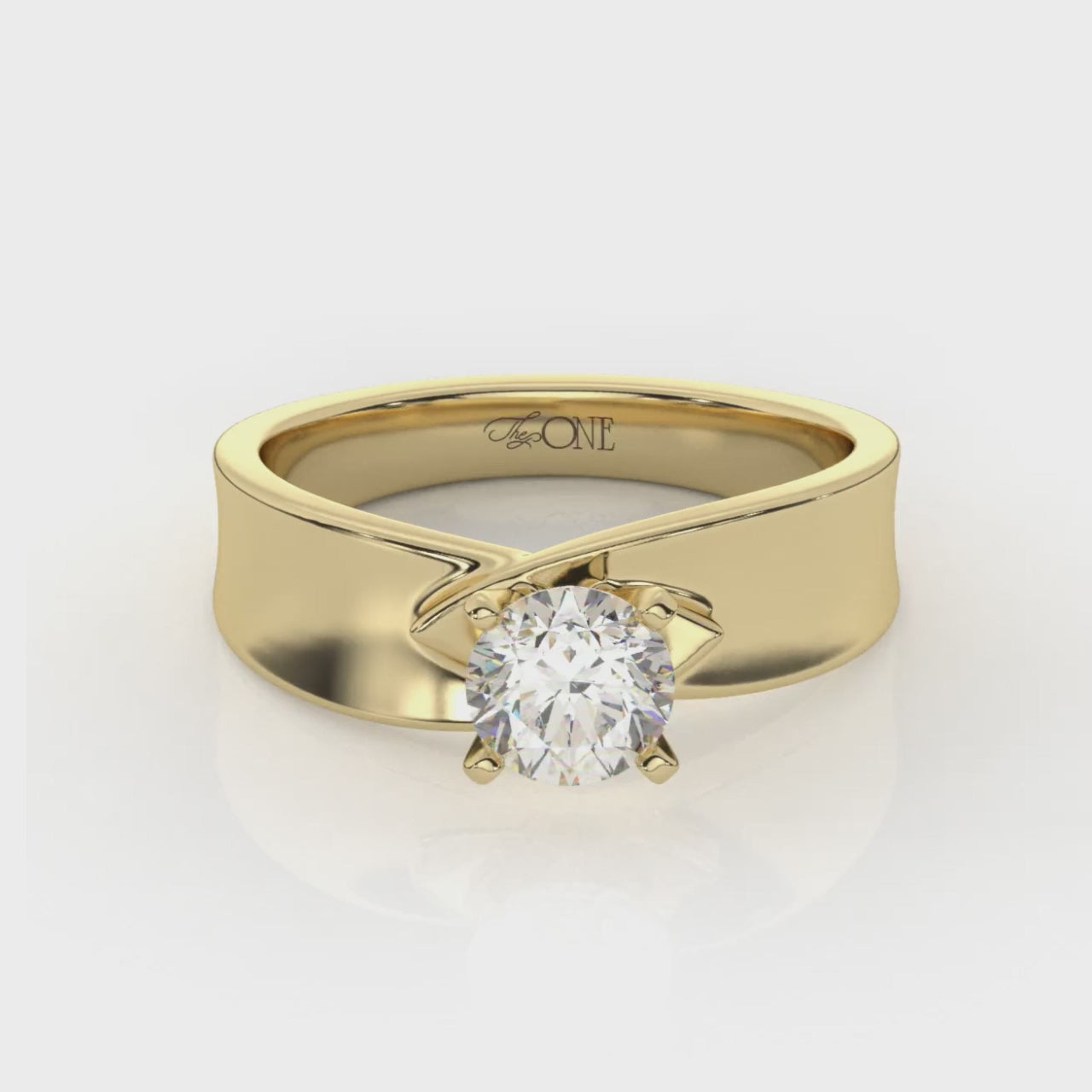 The One Illimite Round Solitaire Diamond Engagement Ring Yellow Gold